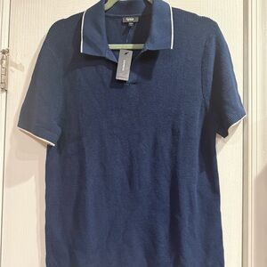 Express Navy Polo with White Accents